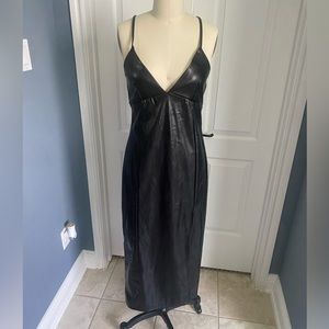 NWOT Black vegan leather dress - size M
